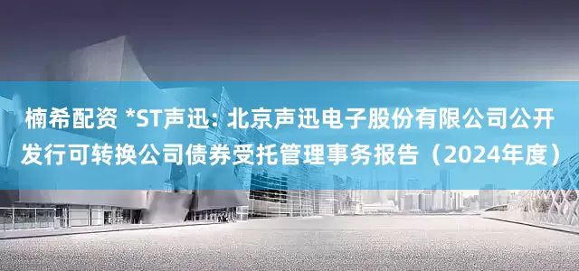 楠希配资 *ST声迅: 北京声迅电子股份有限公司公开发行可转换公司债券受托管理事务报告（2024年度）