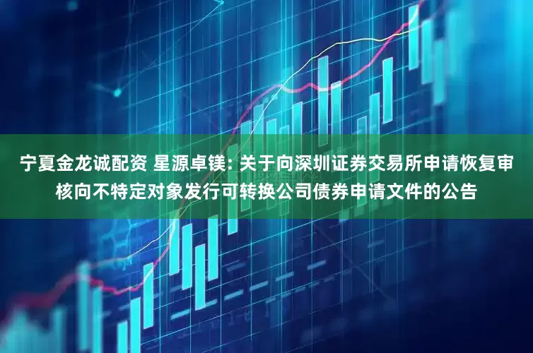 宁夏金龙诚配资 星源卓镁: 关于向深圳证券交易所申请恢复审核向不特定对象发行可转换公司债券申请文件的公告